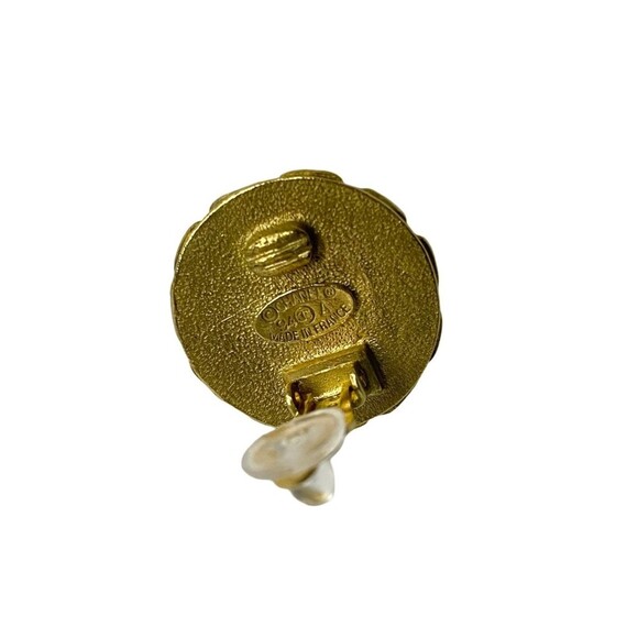 CHANEL Authentic Vintage Gold Logo Earrings